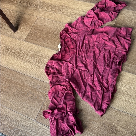 Paper Crown Deep Red Ruffle Blouse - Picture 5 of 8